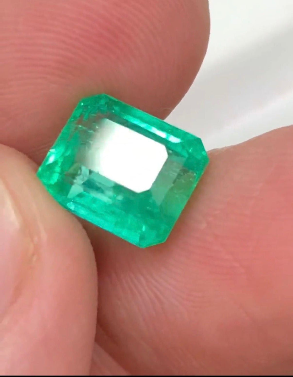 Natural Afghanistan Emerald | 3.51 Ct Certified Green Step Cut