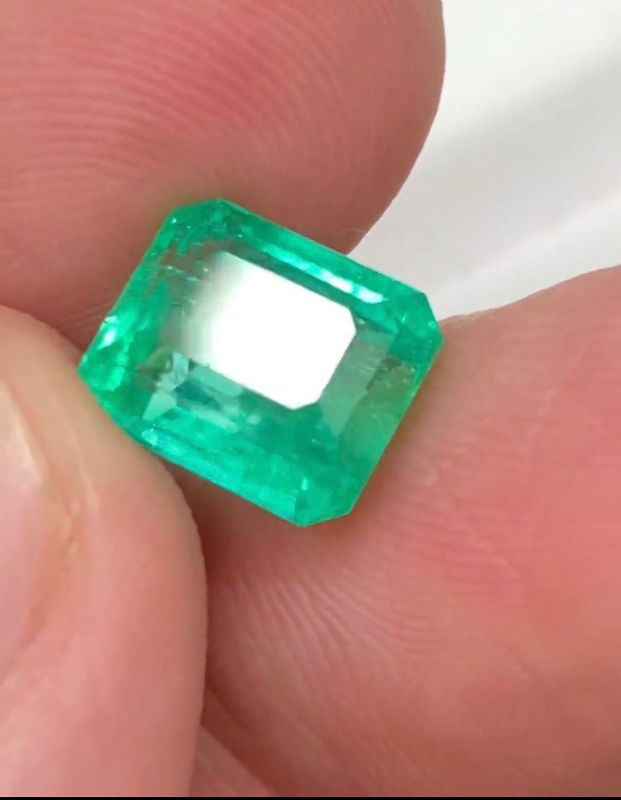Natural Afghanistan Emerald | 3.51 Ct Certified Green Step Cut