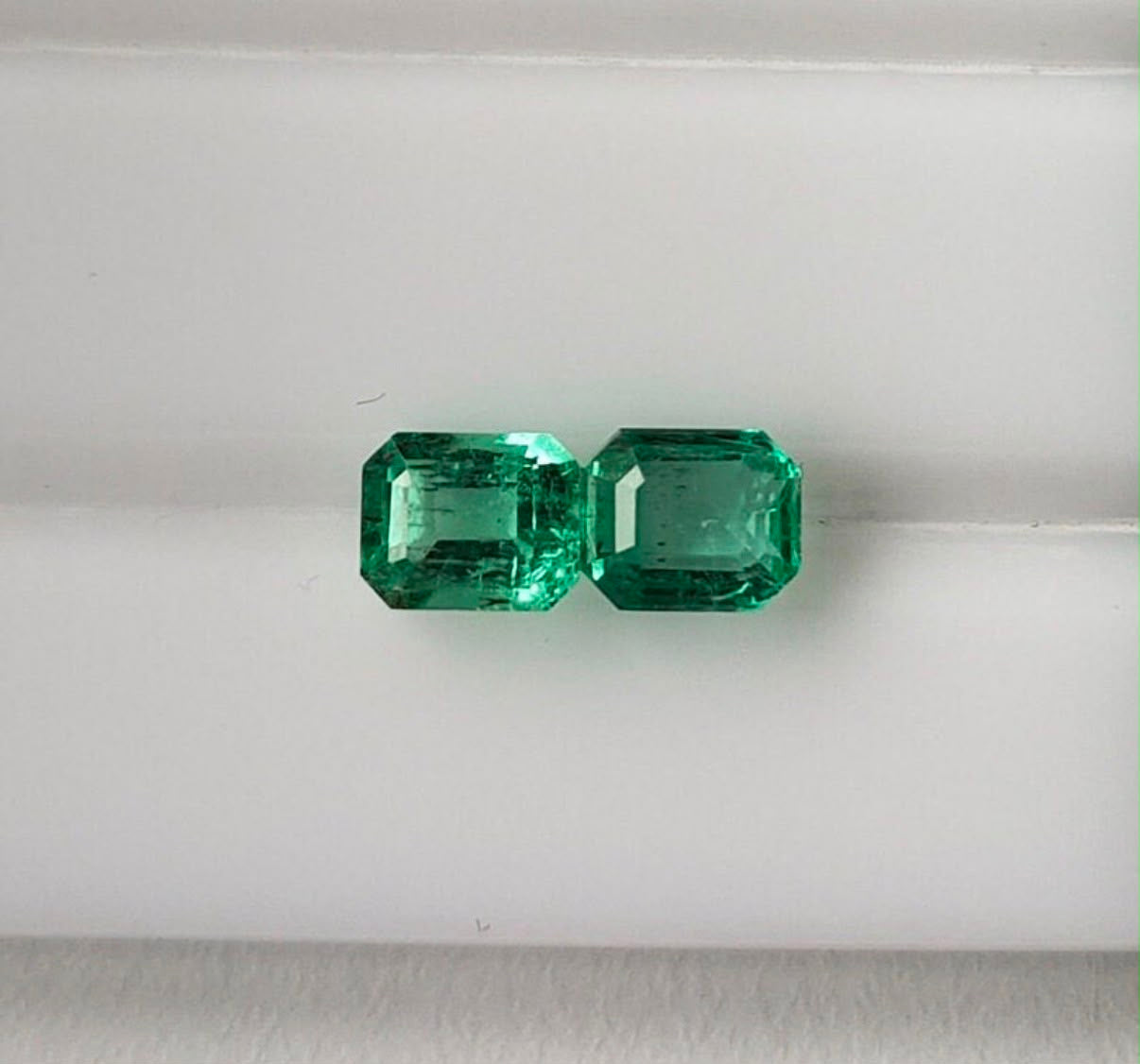 Natural Afghan Emerald Pair – Octagon Cut 1.77 Ct Each