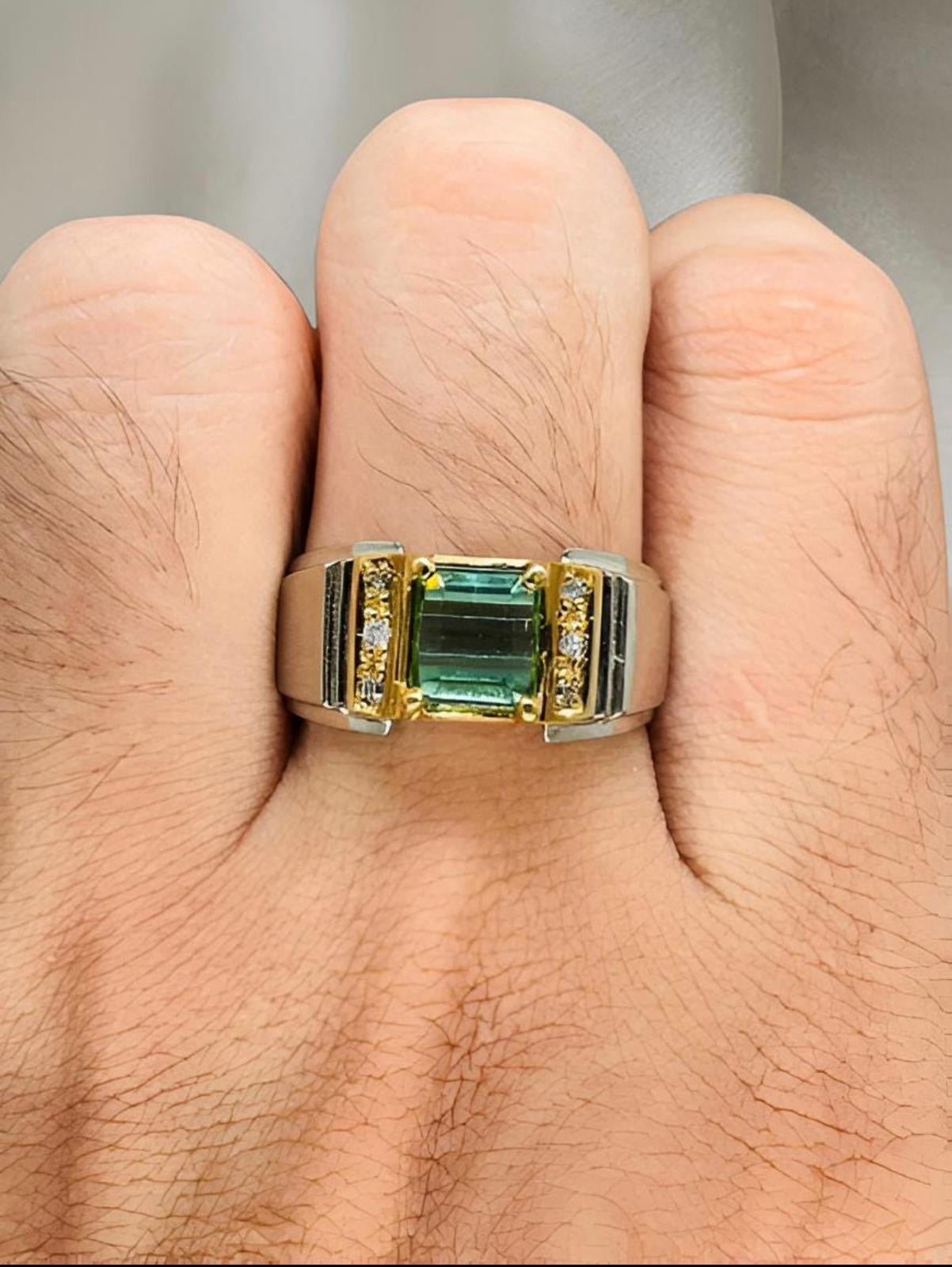Tourmaline Ring Green tourmaline Ring Mens rings Gemstone Ring sterling silver rings