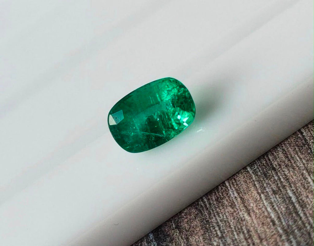 Natural Afghan Panjshir Emerald – Cushion Cut 1.32 Ct