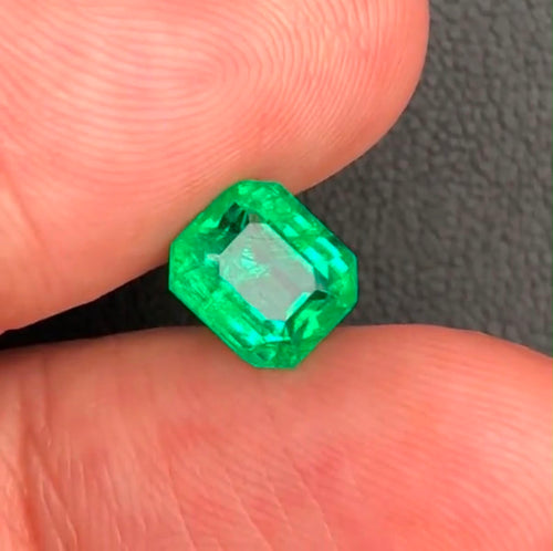 1.98 Ct Natural Panjshir Emerald Gemstone: Octagon Cut Collector Stone
