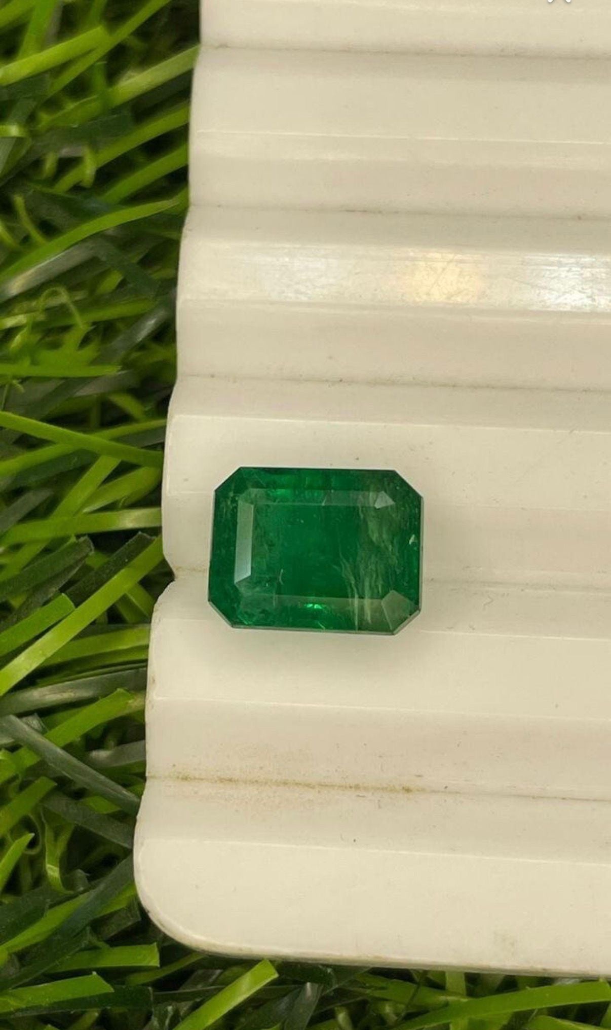 Natural zambian emerald octagon.