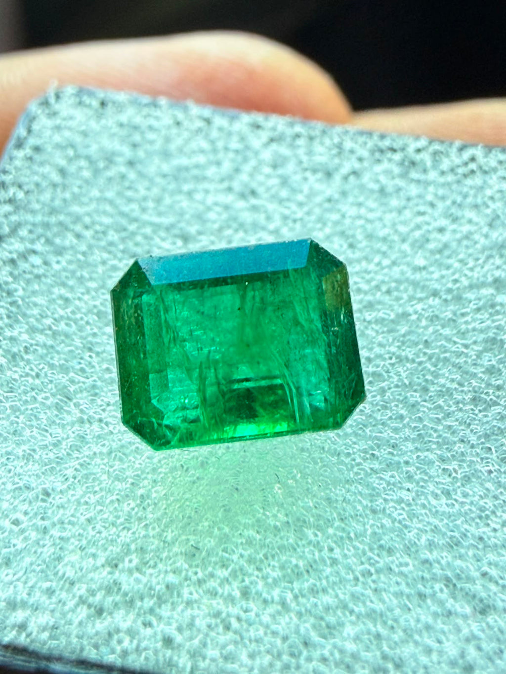 Natural zambian emerald octagon.