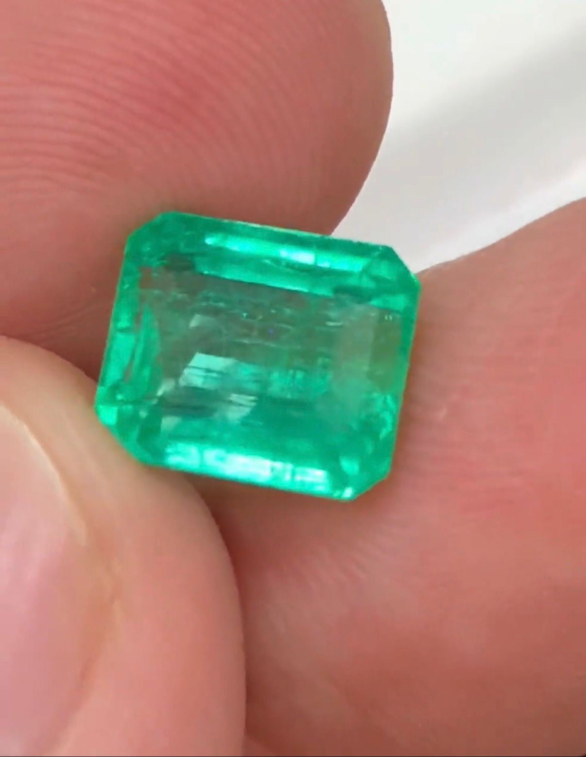 Natural Afghanistan Emerald | 3.51 Ct Certified Green Step Cut