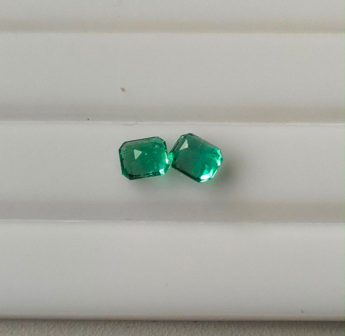 Natural Afghan Emerald Pair – Octagon Cut 1.77 Ct Each