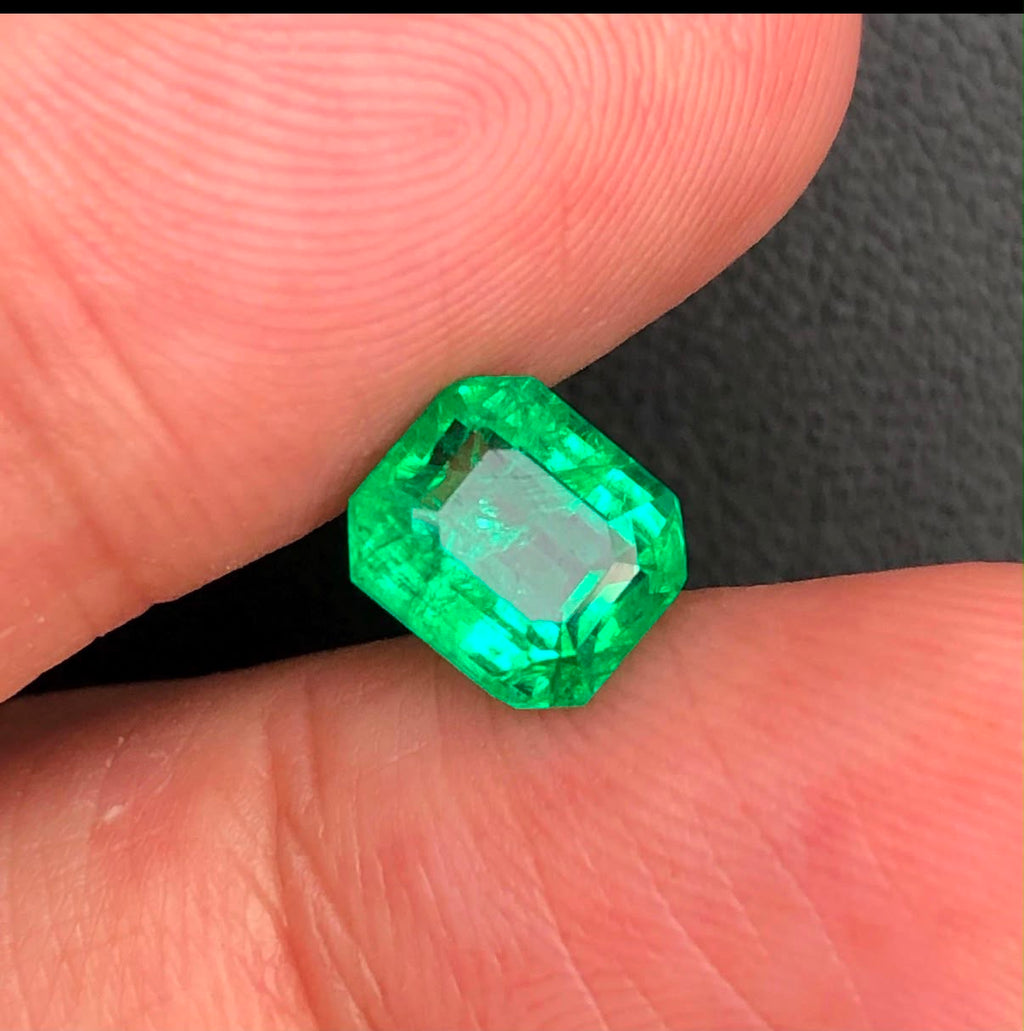 1.98 Ct Natural Panjshir Emerald Gemstone: Octagon Cut Collector Stone