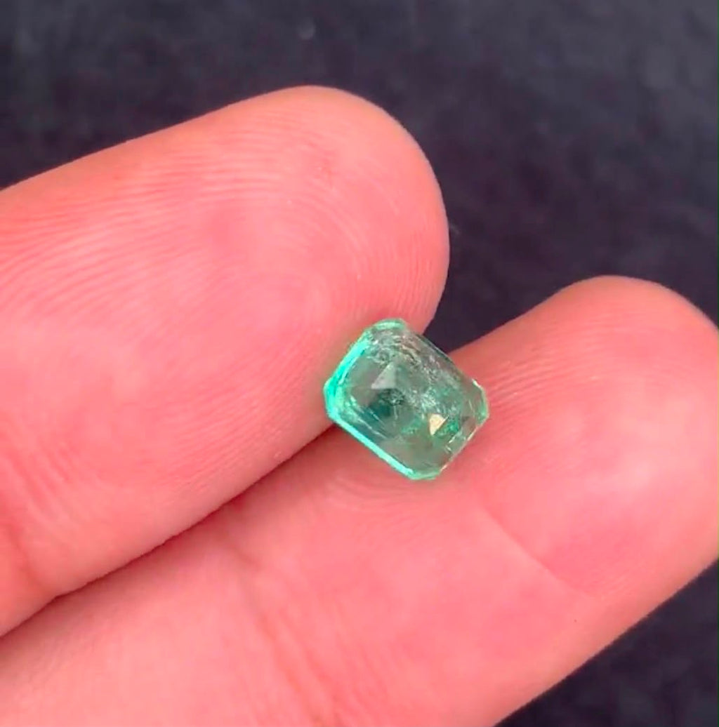 Gemstone: Natural Panjshir Emerald
Weight: 1.16 Carats
Cut: Emerald Cut
Dimensions: 6.34 × 5.06 × 4.71 mm
Origin: Panjshir Valley