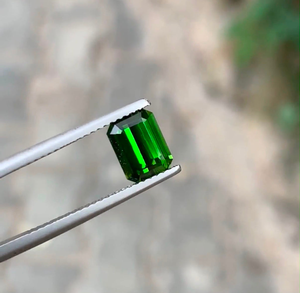 Green Tourmaline 2.15 Carat – 8mm Sharp Emerald Cut Loose Gemstone | Afghanistan
