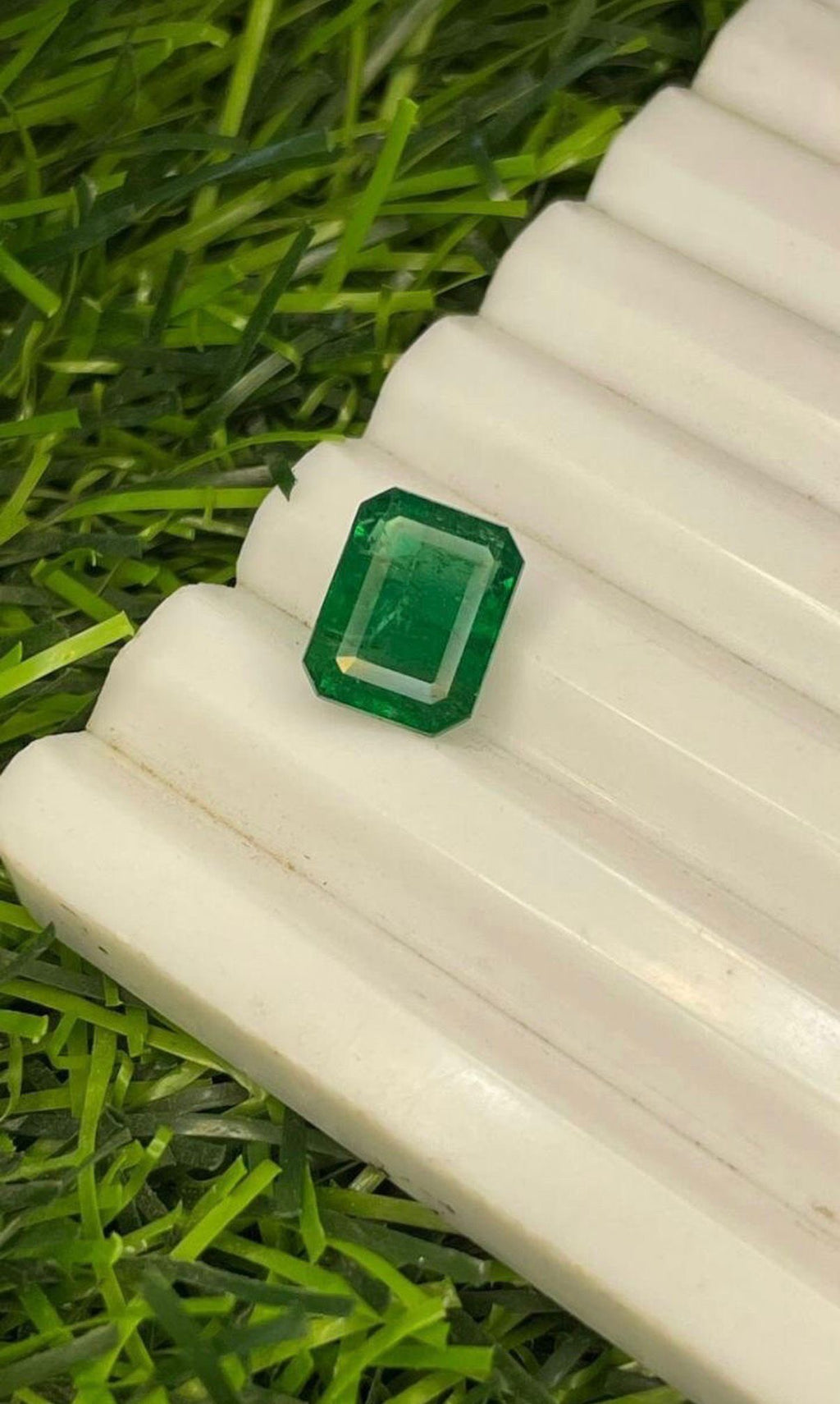 Natural zambian emerald octagon.