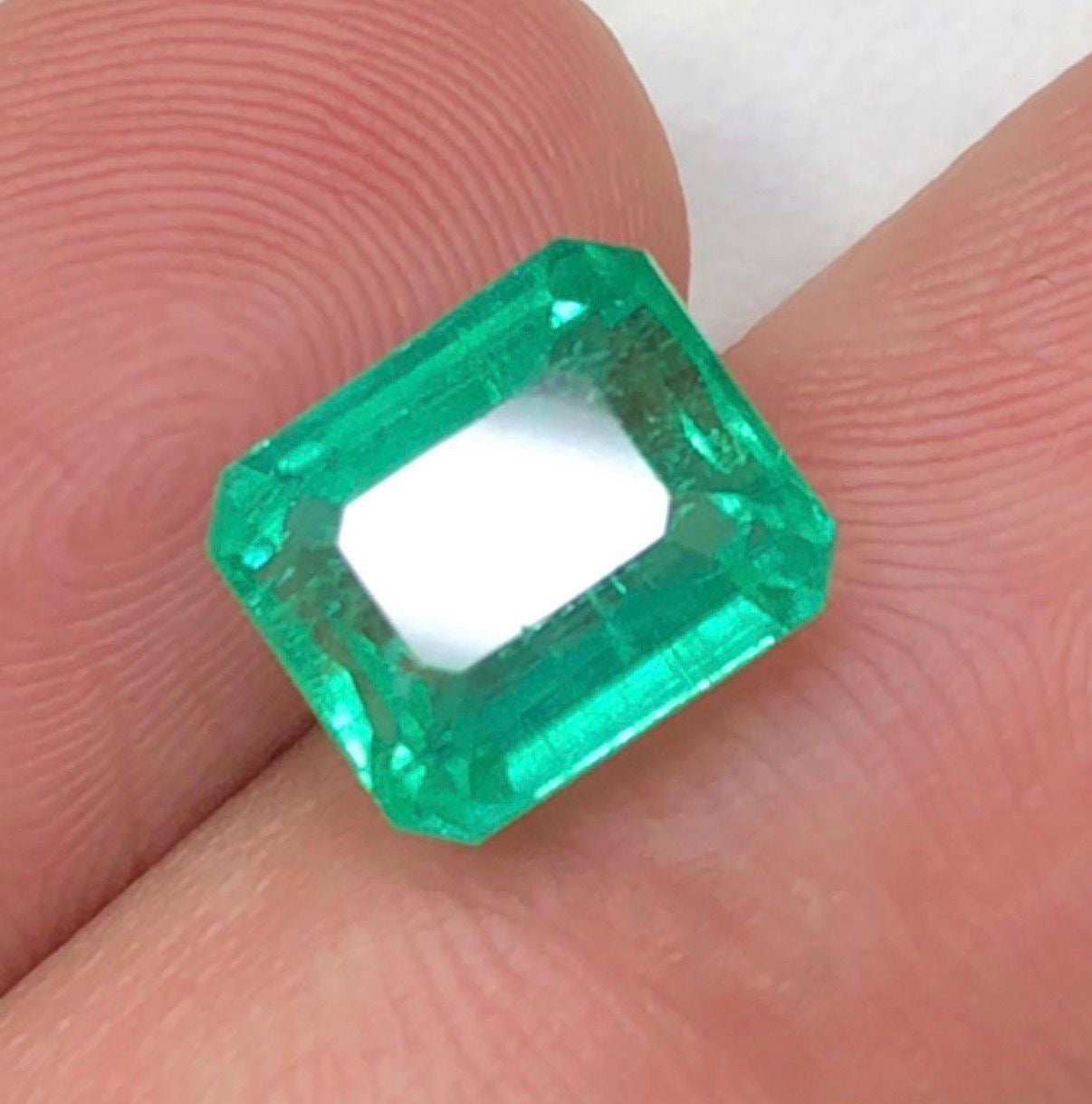 Natural Afghanistan Emerald | 3.51 Ct Certified Green Step Cut