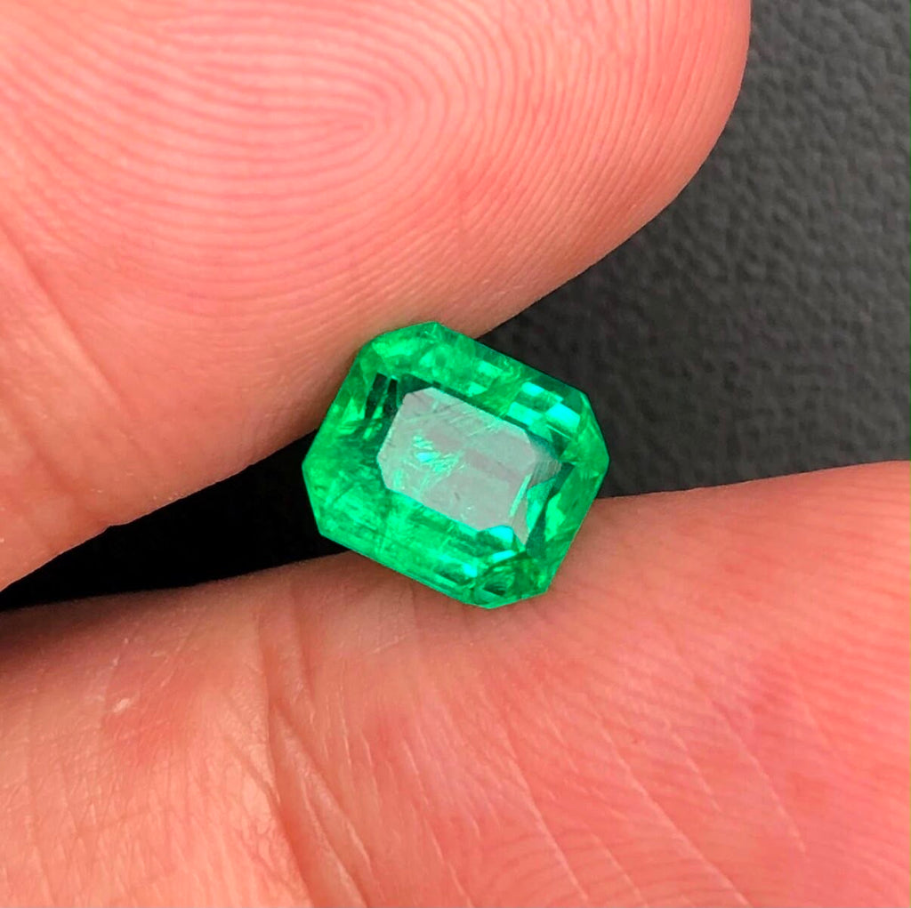 1.98 Ct Natural Panjshir Emerald Gemstone: Octagon Cut Collector Stone