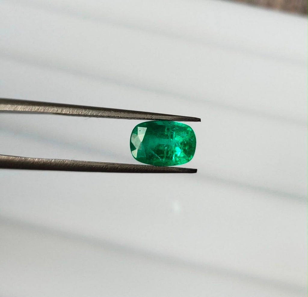Natural Afghan Panjshir Emerald – Cushion Cut 1.32 Ct