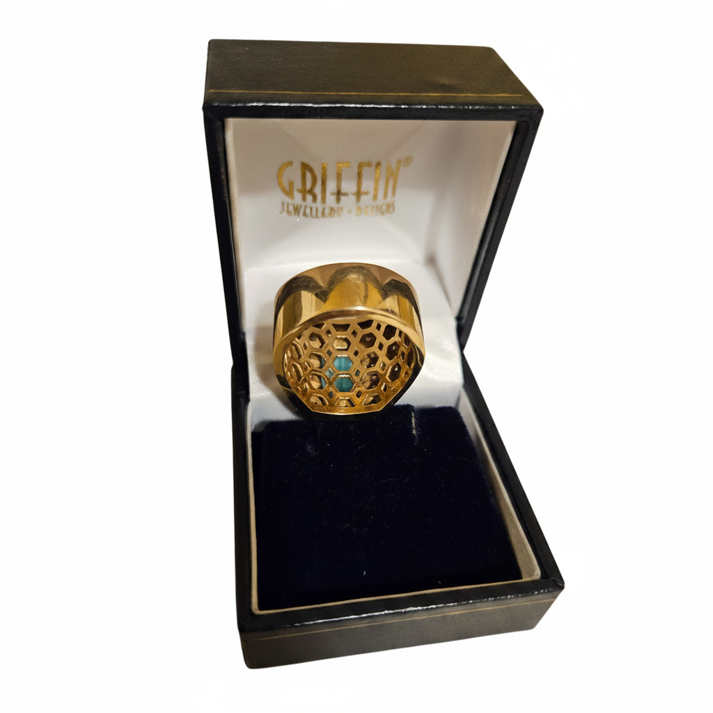 18KT Yellow Gold Emerald & Diamond Gents Ring – 2.86ct Emerald | 1.50ct Diamonds