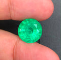 9.10 Ct Round Cut Panjshir Emerald: Lustrous Green Gemstone
